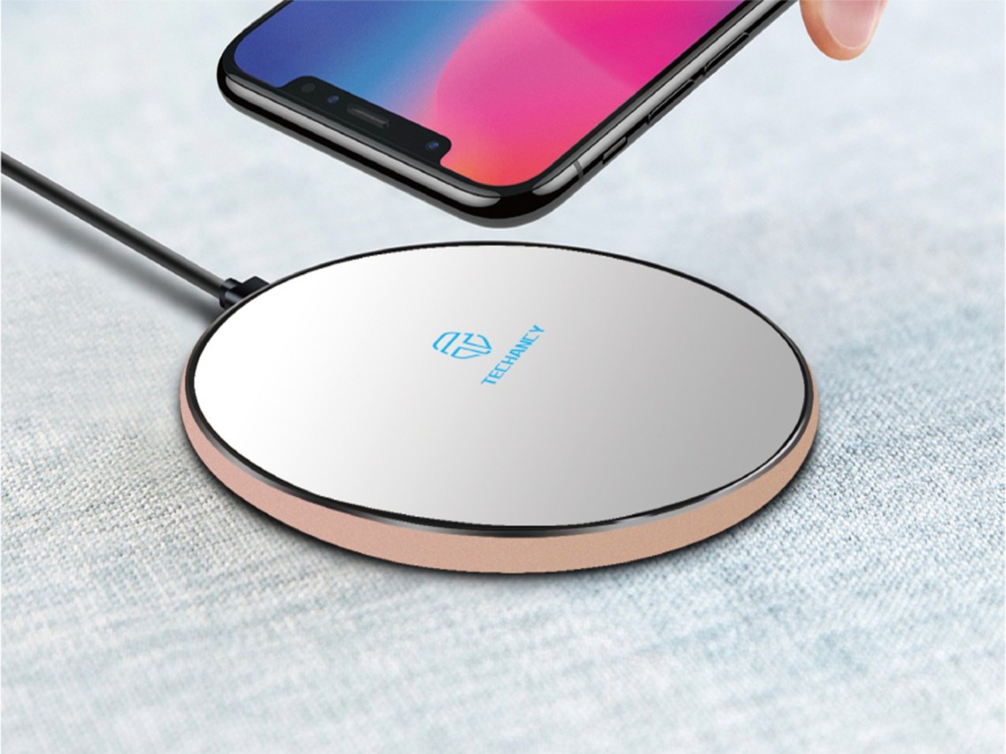 Carregador sem fios Techancy 10 W para telemóveis, TF2770, compatível com telemóveis Android e Apple