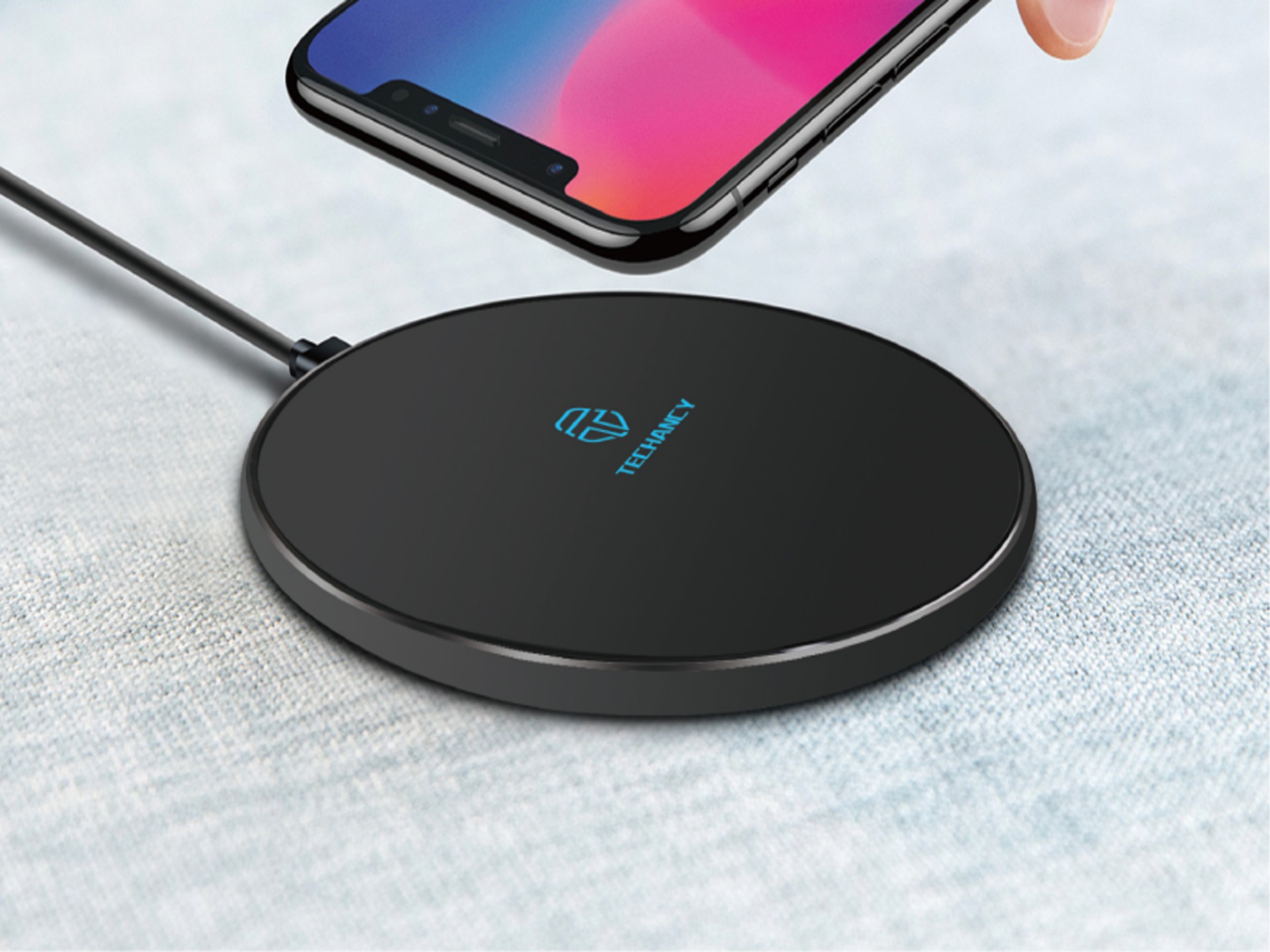 Cargador inalámbrico Techancy de 10 W para teléfonos móviles, TF2770, compatible con teléfonos Andro