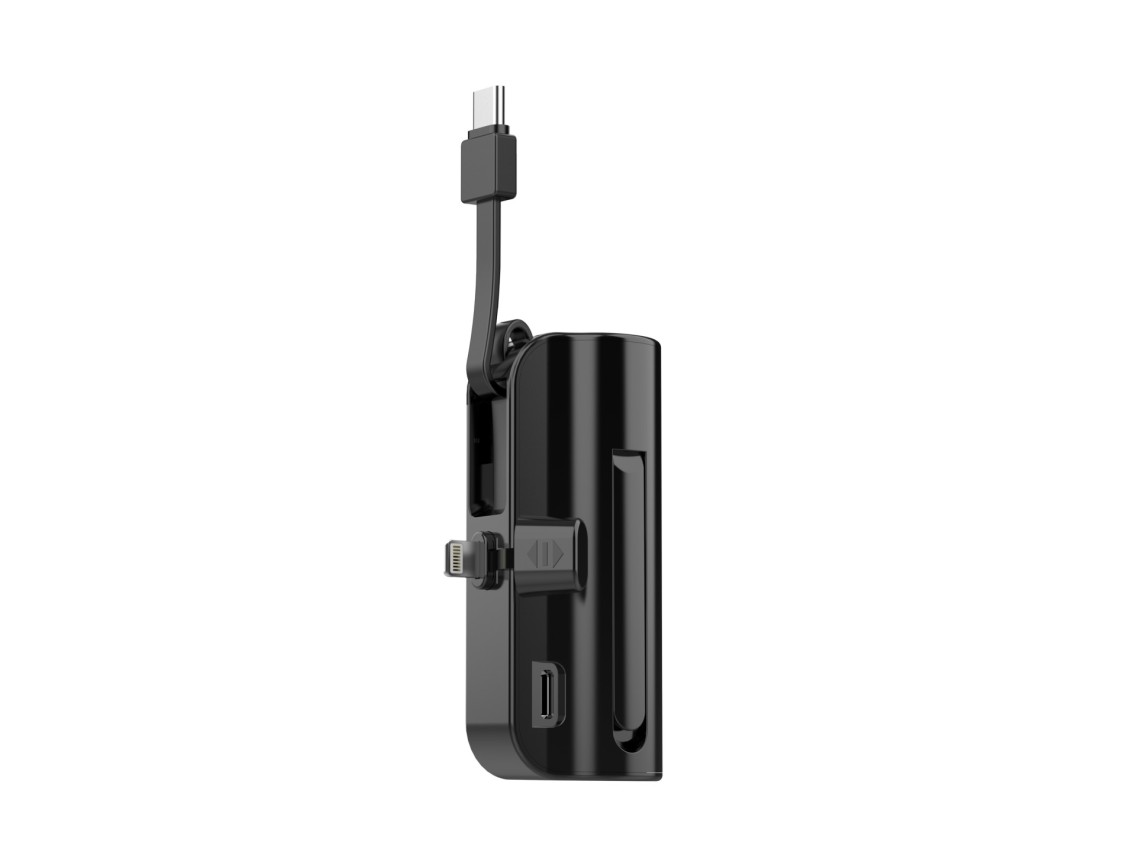 Carregador portátil Techancy 5000mAh, TF2777, cabo de carregamento 2 em 1 iP+Type-c com suporte para