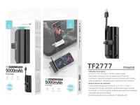 Carregador portátil Techancy 5000mAh, TF2777, cabo de carregamento 2 em 1 iP+Type-c com suporte para Carregador portátil Techancy 5000mAh, TF2777, cabo de carregamento 2 em 1 iP+Type-c com suporte para