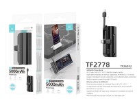 Cargador portátil Techancy de 5000 mAh, TF2778, cable de carga 2 en 1 iP+Tipo C con soporte para tel Cargador portátil Techancy de 5000 mAh, TF2778, cable de carga 2 en 1 iP+Tipo C con soporte para tel