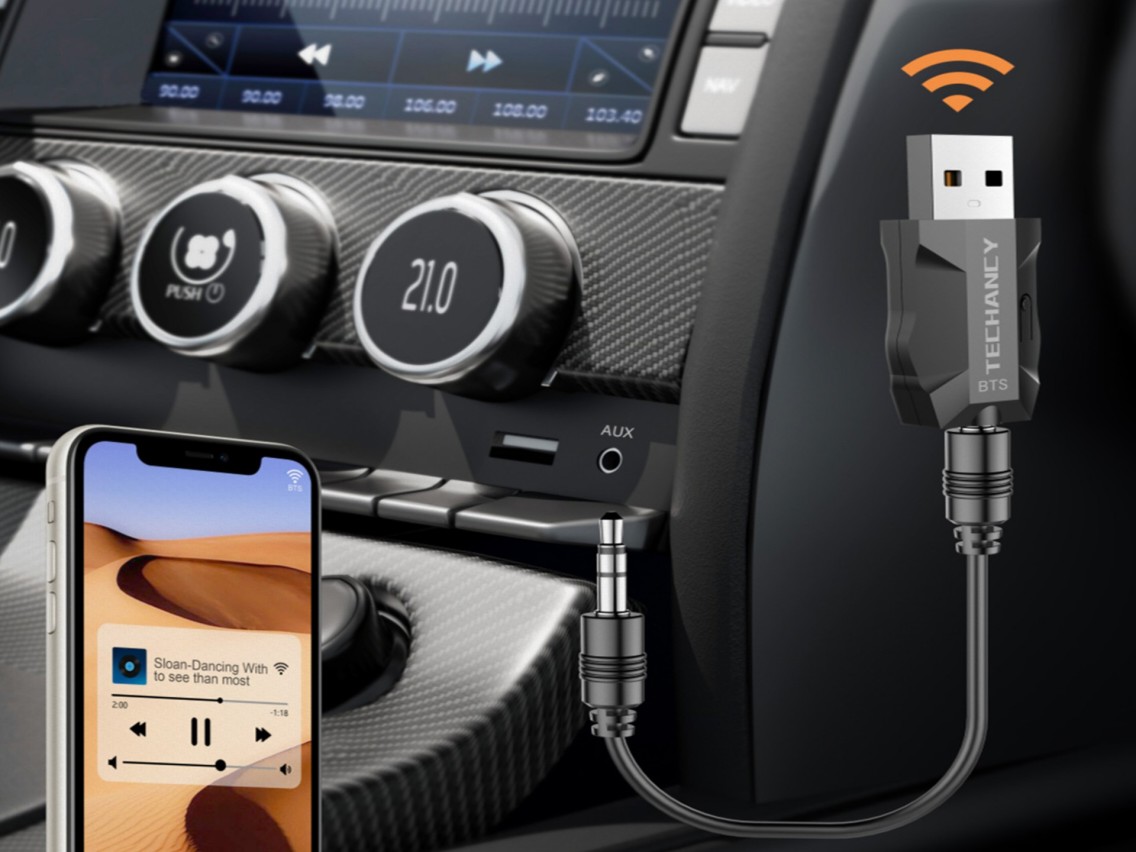 Adaptador inal�mbrico Bluetooth 2 en 1 Techancy, TQ5901, compatible con transmisi�n y recepci�n de a