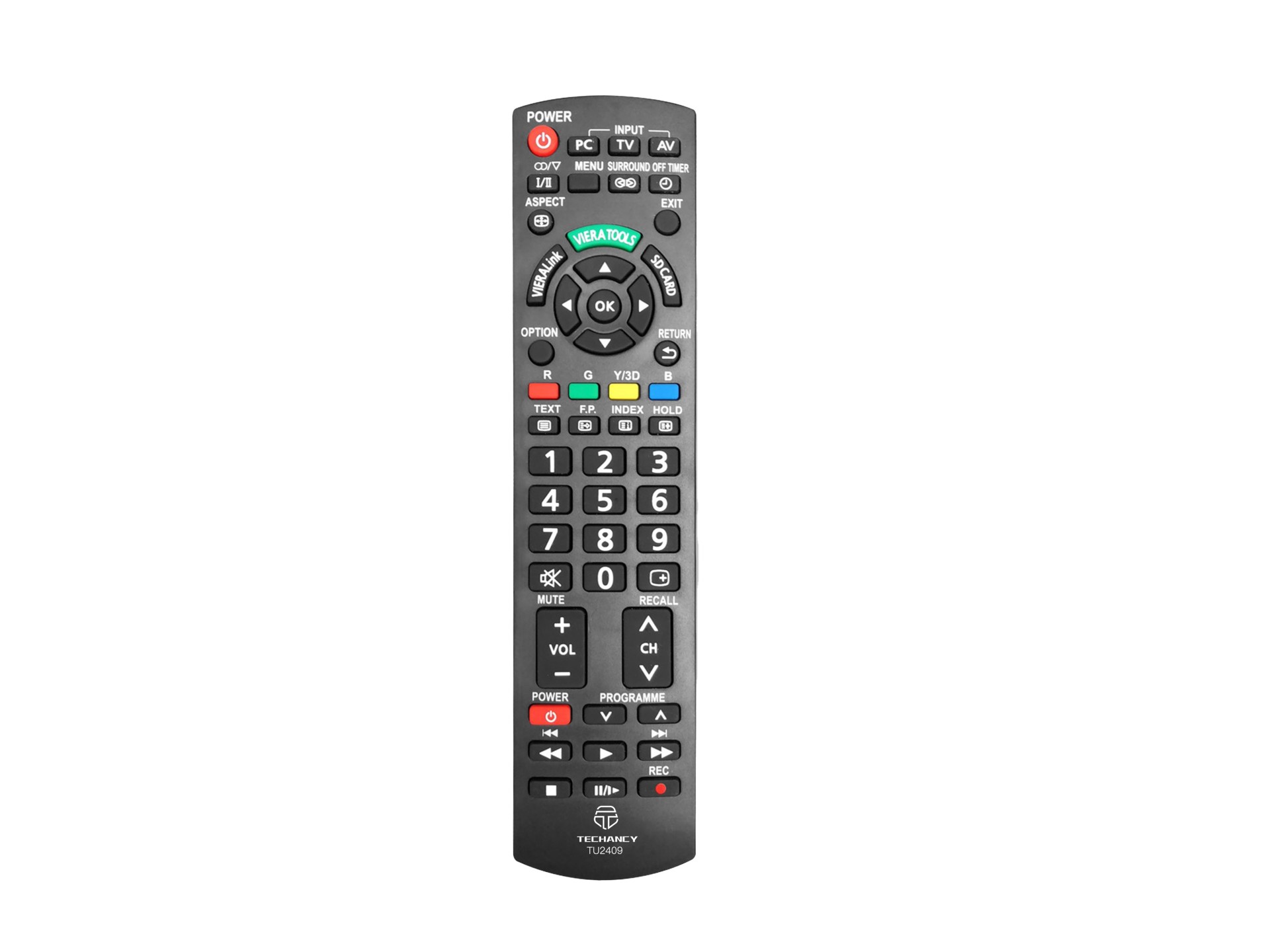 Control remoto inalámbrico Techancy TV TU2409, no requiere configuración, para televisores Panasonic