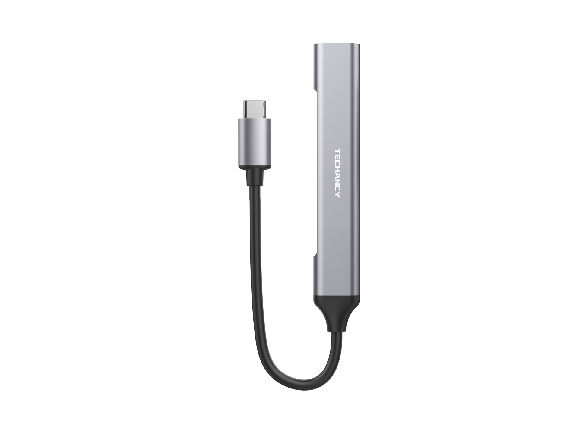 Concentrador USB-C 3.0 Techancy, 4 en 1, KT2902, extensor USB, gris