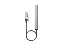 Techancy 2-in-1 USB-C + USB 3.0 USB Hub, KT2903, 7 USB 3.0 Ports, Gray