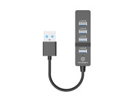 Techancy USB Hub, 4 USB 3.0 Ports, KT2904, Black