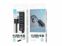 Concentrador USB Techancy, 4 puertos USB 3.0, KT2904, negro