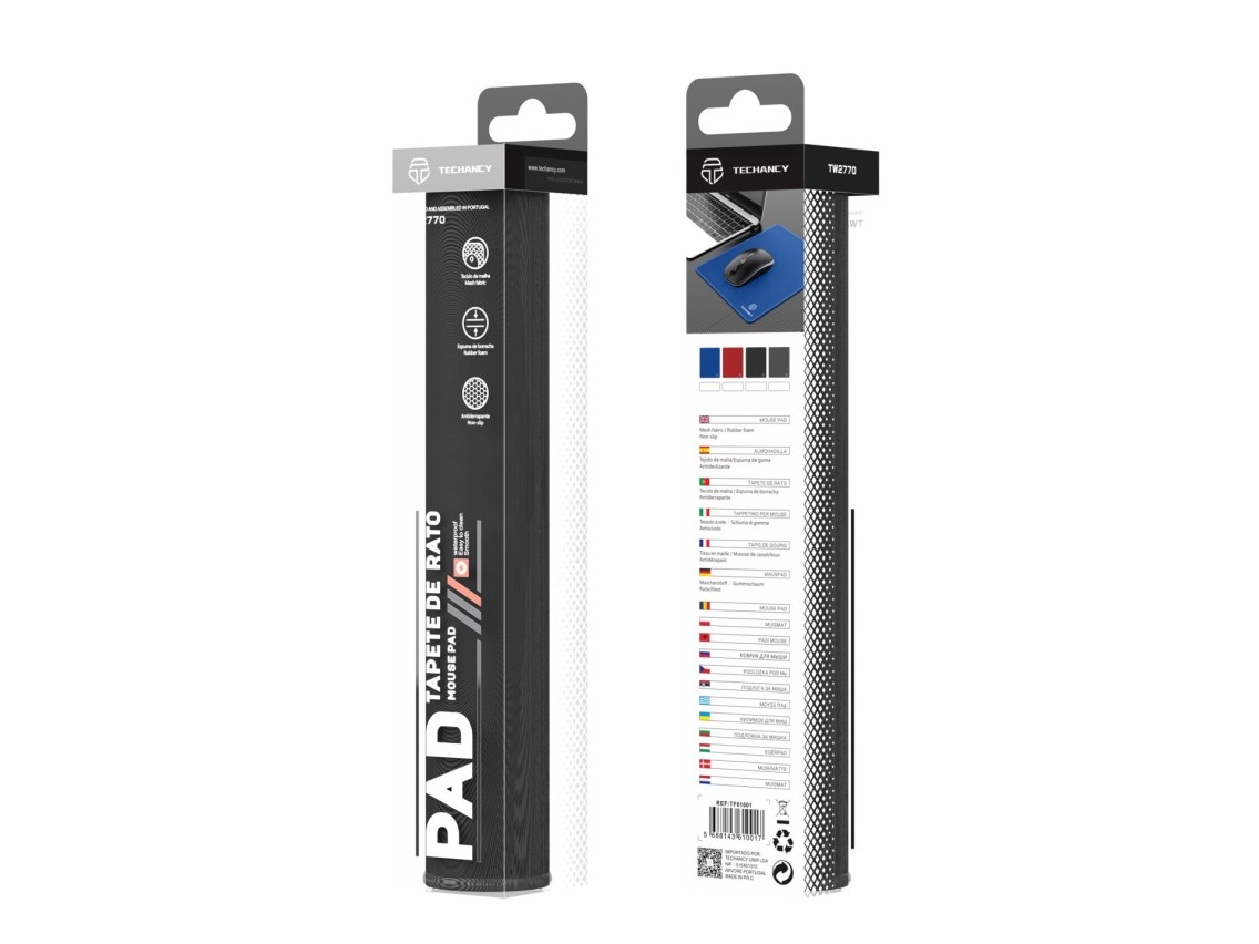 Tapete para rato Techancy 21*26 cm, TW2770, borracha antiderrapante, adequado para jogos de PC, pret