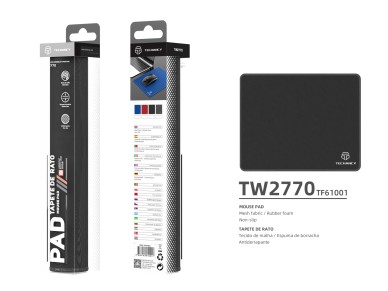 Techancy Mouse Pad 21*26 cm, TW2770, Non-slip Rubber, Suitable for PC Games, Black