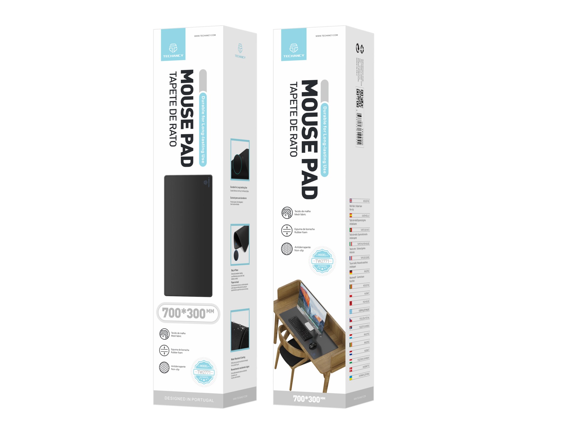 Tapete para rato Techancy 30 x 70 cm, TW2771, borracha antiderrapante, adequado para jogos de PC, pr