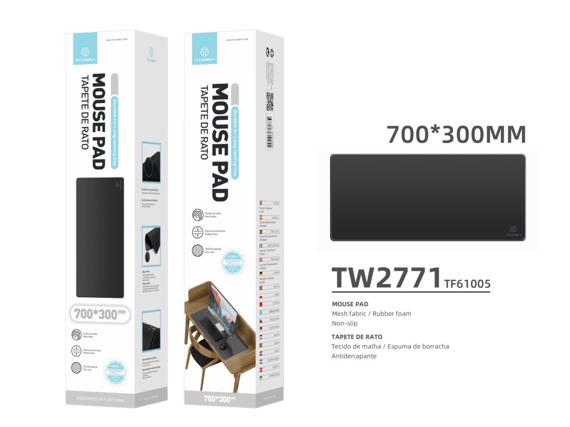 Tapete para rato Techancy 30 x 70 cm, TW2771, borracha antiderrapante, adequado para jogos de PC, pr