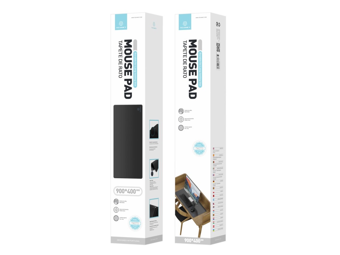 Techancy Mouse Pad 40 x 90 cm, TW2772, Non-slip Rubber, Suitable for PC Games, Black