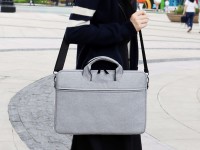 Techancy TW2778 Gray 14.1/15.4 Inch Laptop Carrying Case with Adjustable Shoulder Strap