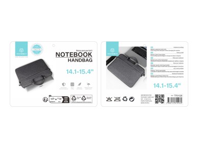 Mala de transporte para computador port�til Techancy TW2778, Preto, 14,1/15,4 polegadas, al�a ajust�