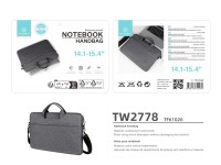 Techancy TW2778 Laptop Carrying Case, Black, 14.1/15.4 inch, Adjustable Shoulder Strap