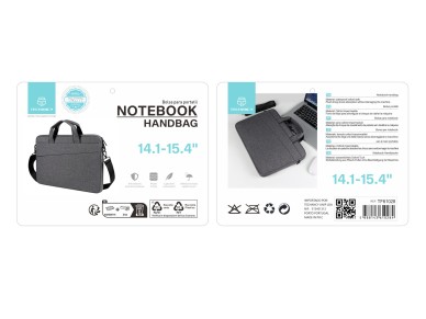 Mala de transporte para computador port�til Techancy TW2779, Preto, 14,1/15,4 polegadas, al�a ajust�