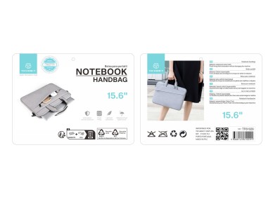 Mala para computador port�til Techancy TW2779, cinzenta, 15,6 polegadas, al�a ajust�vel