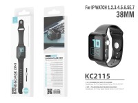 Techancy KC2115 Silicone Watch Band with Screen Protector, Compatible with Apple Watch 38mm, Black Techancy KC2115 Silicone Watch Band with Screen Protector, Compatible with Apple Watch 38mm, Black