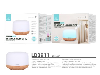 Techancy Aromatherapy Diffuser, LD3911, with Humidifier Function, White + Wood Grain
