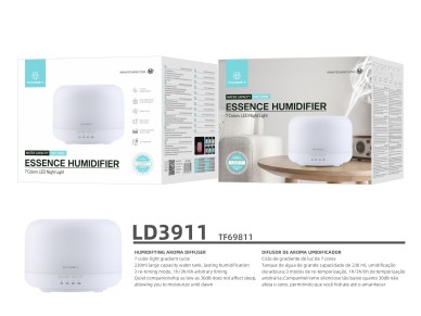 Difusor de aromaterapia Techancy, LD3911, com fun��o humidificadora, branco