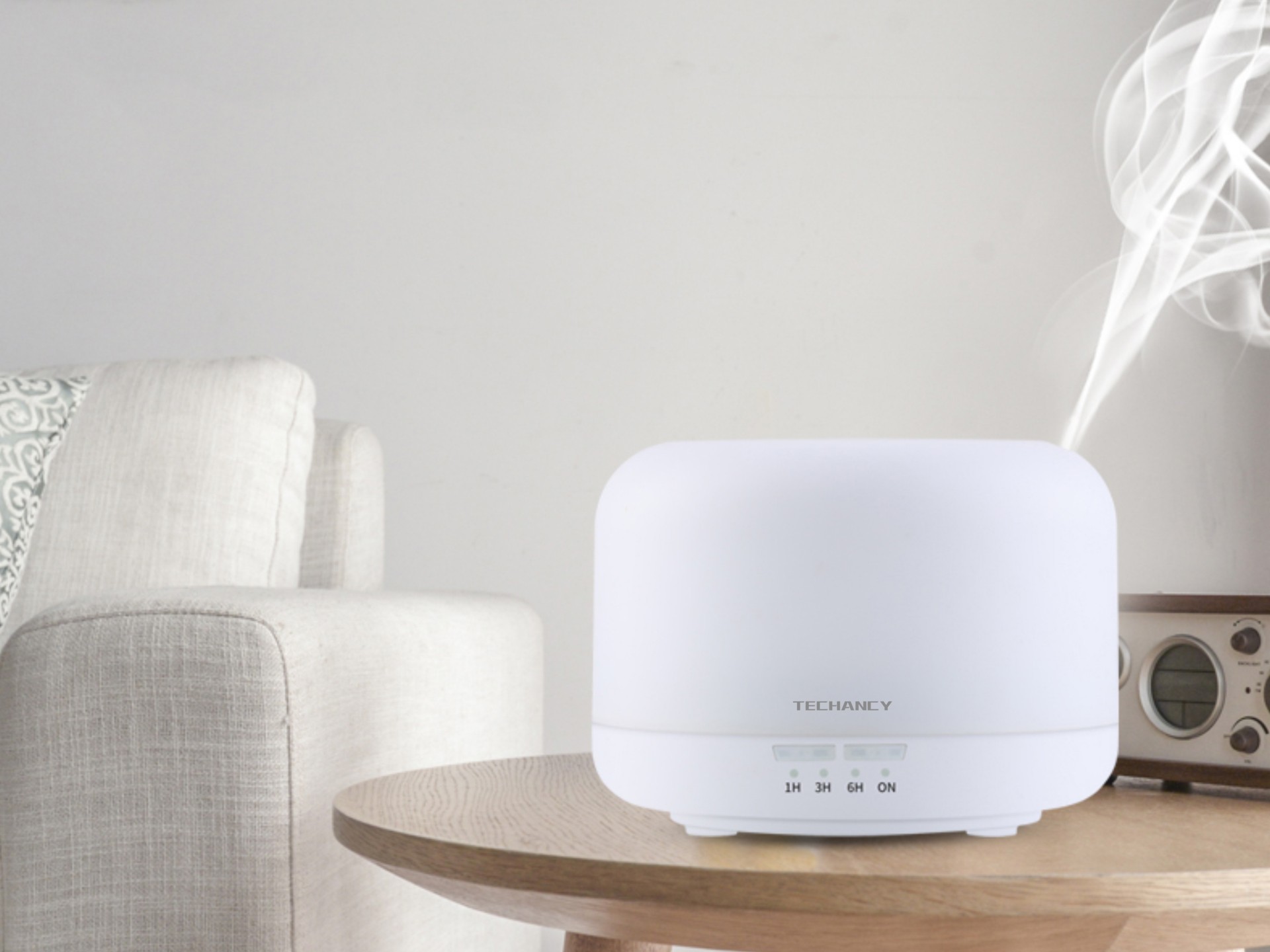 Techancy Aromatherapy Diffuser, LD3911, with Humidifier Function, White