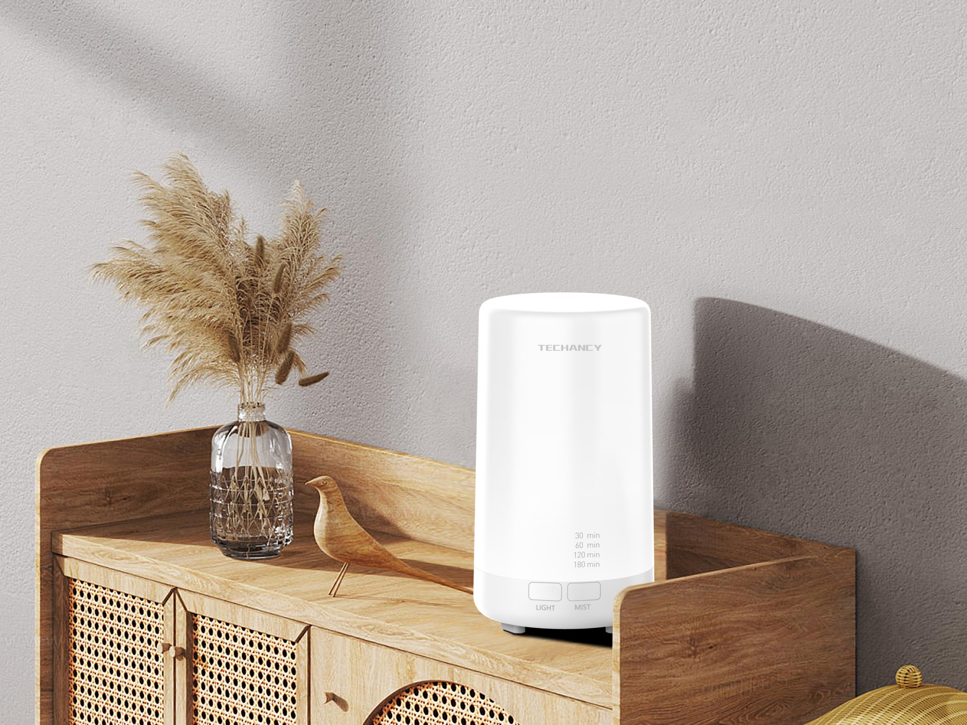 Difusor de aromaterapia Techancy, LD3912, com função humidificadora, branco