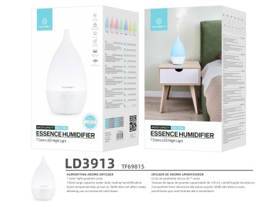 Difusor de aromaterapia Techancy, LD3913, com fun��o humidificadora, branco