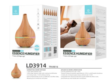 Techancy Aromatherapy Diffuser, LD3914, with Humidifier Function, Wood Finish