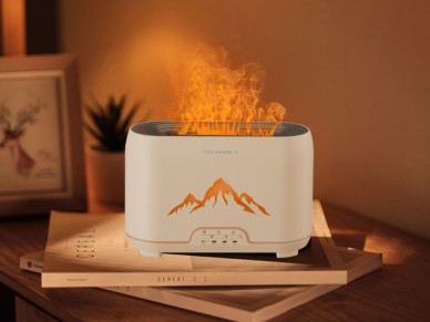 Techancy Flame LED Aromatherapy Diffuser, LD3915, with Acceleration Function, White