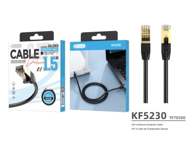 Techancy CAT-6 Network Cable, KF5230, RJ45 Gold-Plated Connector, 1.5 Meters, Black
