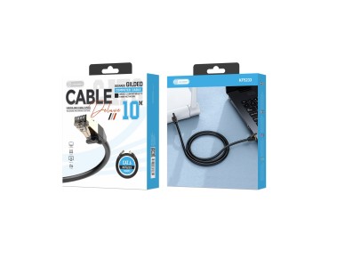 Techancy CAT-6 Network Cable, KF5233, RJ45 Gold-Plated Connector, 10 Meters, Black