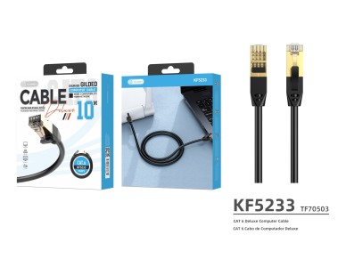 Techancy CAT-6 Network Cable, KF5233, RJ45 Gold-Plated Connector, 10 Meters, Black