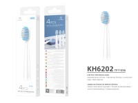 Conjunto de substitui��o de cabe�as para escova de dentes el�trica Techancy, 4 pe�as, KH6202, branco