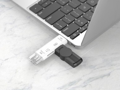 Adaptador OTG Techancy 5 em 1 com leitor de armazenamento compat�vel com telem�veis e computadores, 