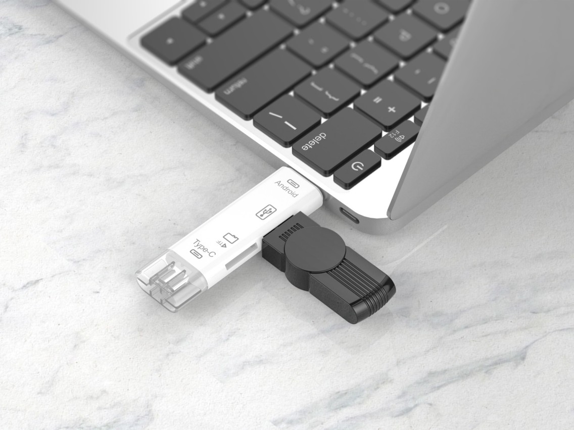 Techancy 5-in-1 OTG Adapter with Storage Reader Compatible with Mobile Phones and Computers, KJ8810,