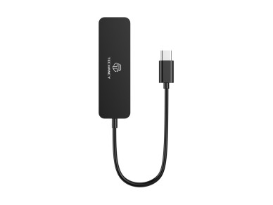 Techancy Type C to USB 3.0 Hub, KK2107, 4-in-1 USB Expander, Black