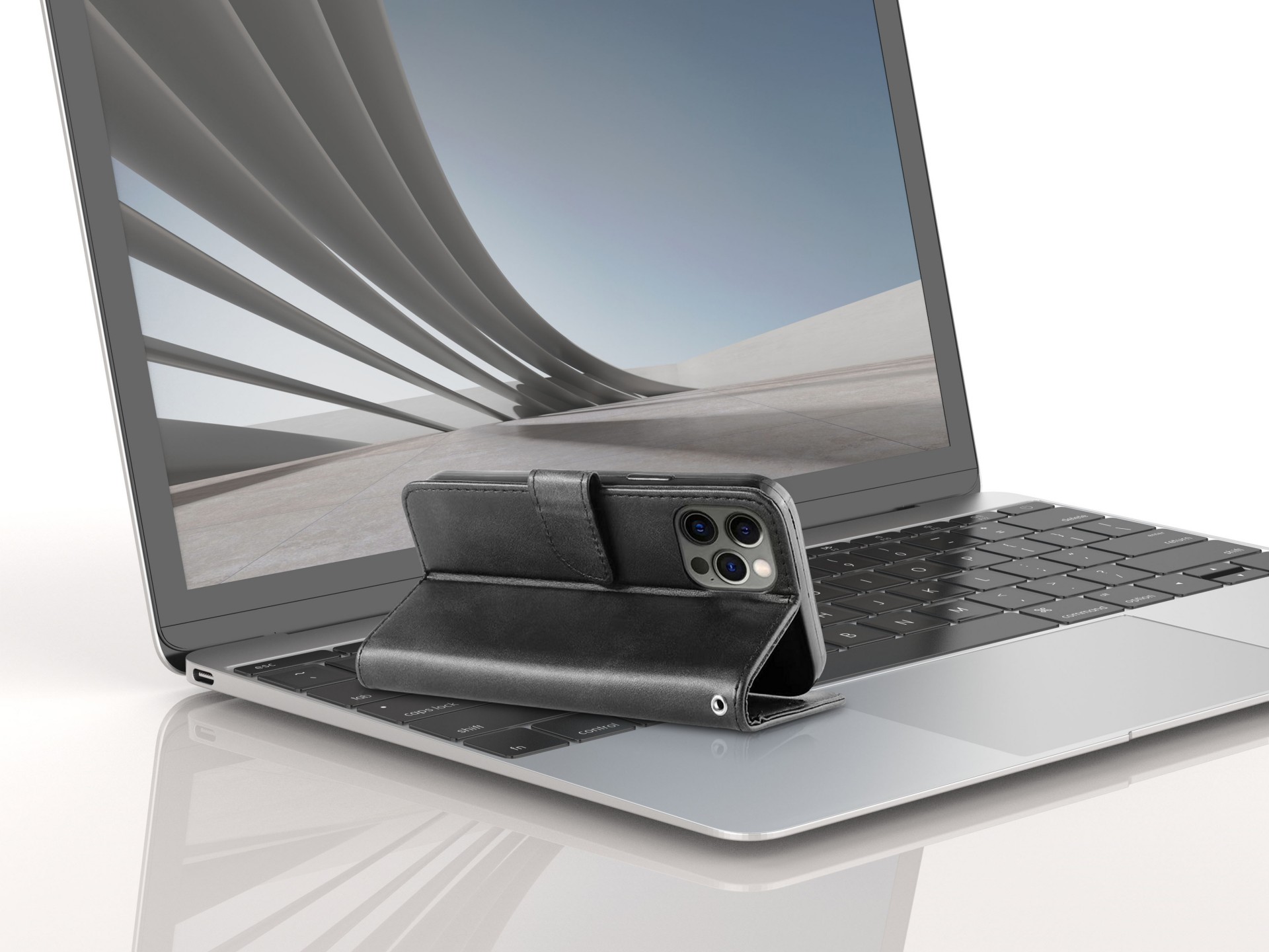 Capa flip em couro para telemóvel com 3 ranhuras para cartões, KX5600, função suporte e proteção con