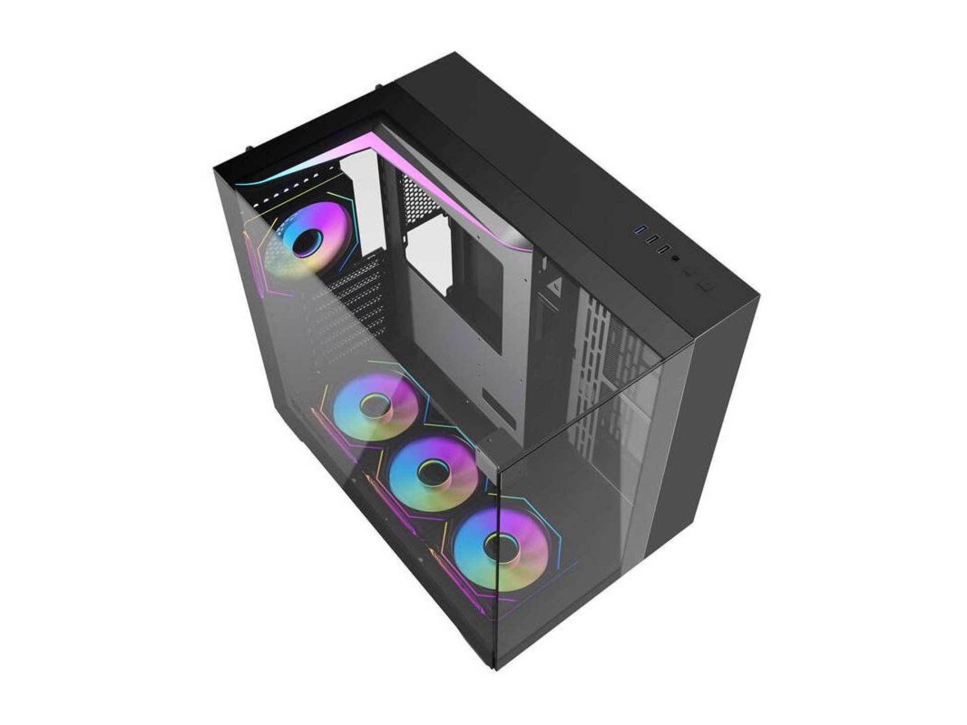 Gabinete para computador Darkflash TH285 (preto) + 4 ventoinhas