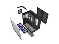 Gabinete para computador Darkflash TH285 (preto) + 4 ventoinhas