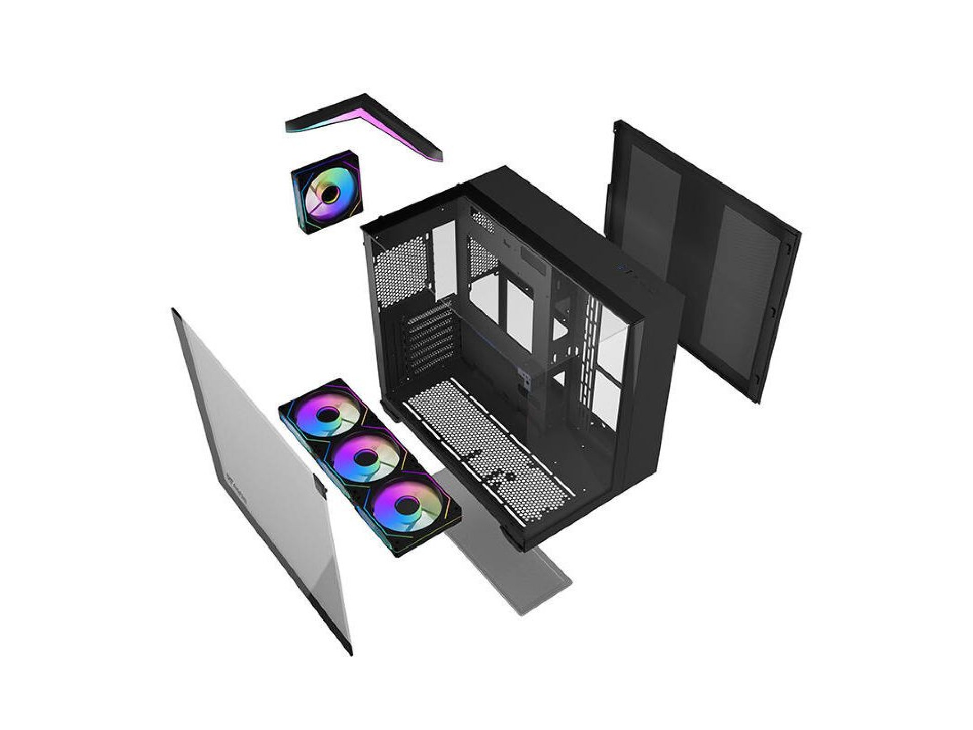 Gabinete para computador Darkflash TH285 (preto) + 4 ventoinhas