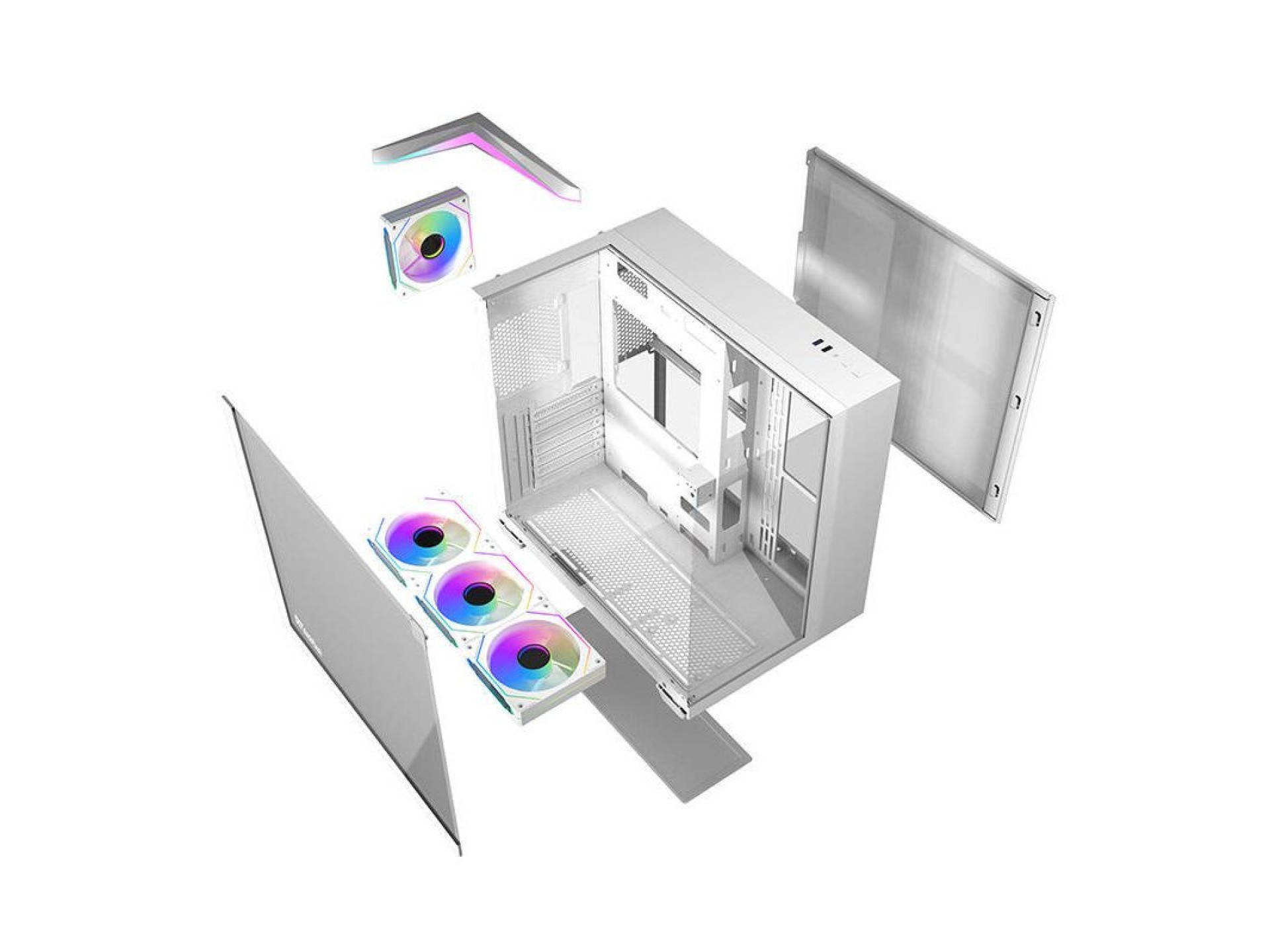 Darkflash TH285 computer case (white) + 4 fans
