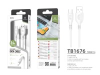 Techancy Cabo De Dados Usb-Tipo-c, TB1676 1M 2,4A Carregamento Rápido, Transferência De Dados, Branc Techancy Cabo De Dados Usb-Tipo-c, TB1676 1M 2,4A Carregamento Rápido, Transferência De Dados, Branc