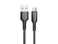 Techancy USB-Micro Data Cable Black 1m TB1699, Fast Charging 2.4A, Supports Data Transfer, PVC Mater