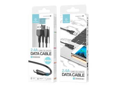 Cable de datos USB-Micro Techancy , negro, 1 m, TB1699, carga rápida de 2,4 A, compatible con t