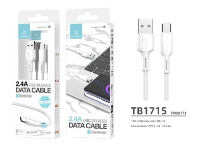 Techancy Cabo De Dados Usb-Type-C Branco 1M TB1715,Carregamento R�pido De 2,4 A, Suporta Transmiss�o