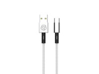 Techancy Cabo De Dados Usb- Tipo C Branco TB1717, Carregamento R�pido De 2,4 A, Liga De Alum�nio + E