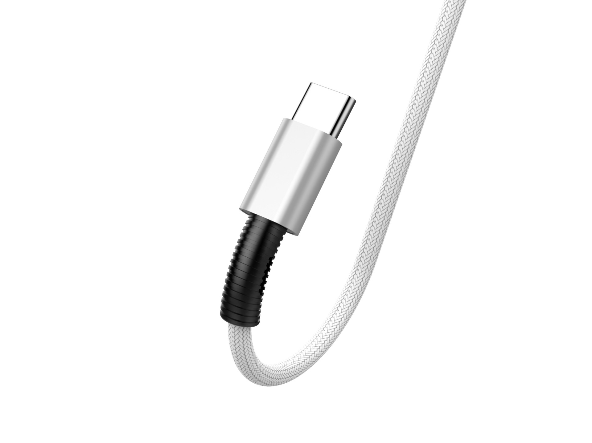 Techancy Cabo De Dados Usb- Tipo C Branco TB1717, Carregamento Rápido De 2,4 A, Liga De Alumínio + E
