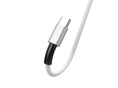 Techancy USB-Type C Data Cable White TB1717, 2.4A Fast Charging, Aluminum Alloy + Braided 1.2M Techancy USB-Type C Data Cable White TB1717, 2.4A Fast Charging, Aluminum Alloy + Braided 1.2M
