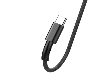 Techancy USB-Type C Data Cable Black TB1717, 2.4A Fast Charging, Aluminum Alloy + Braided 1.2M