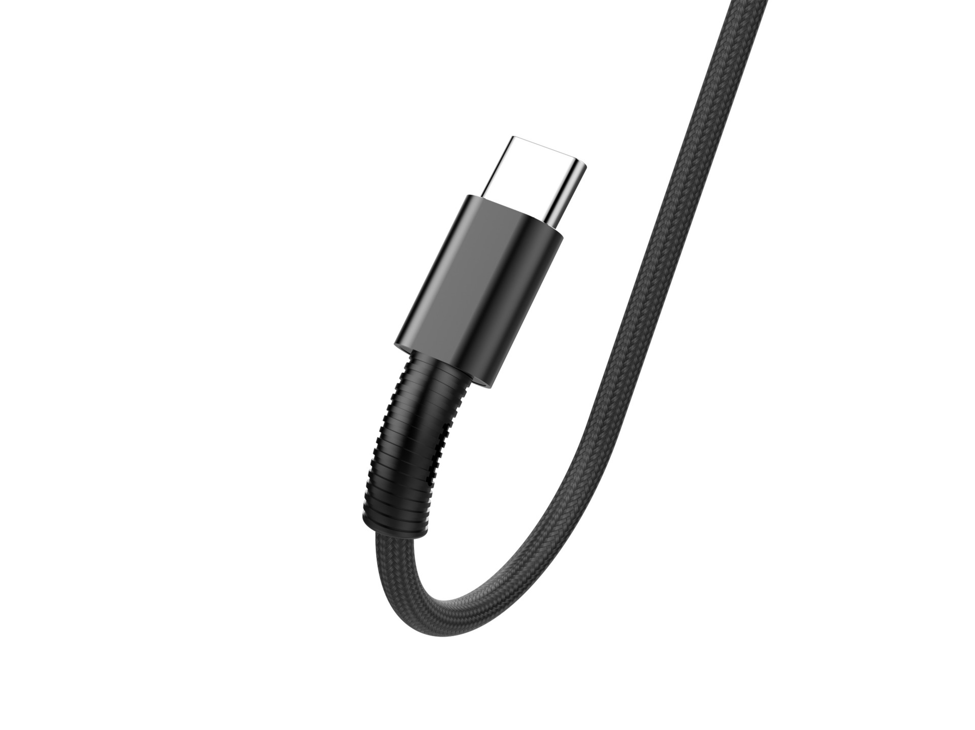 Techancy Cabo De Dados Usb- Tipo C Preto TB1717, Carregamento Rápido De 2,4 A, Liga De Alumínio + En